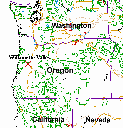 Map of Northwest USA - Oregon